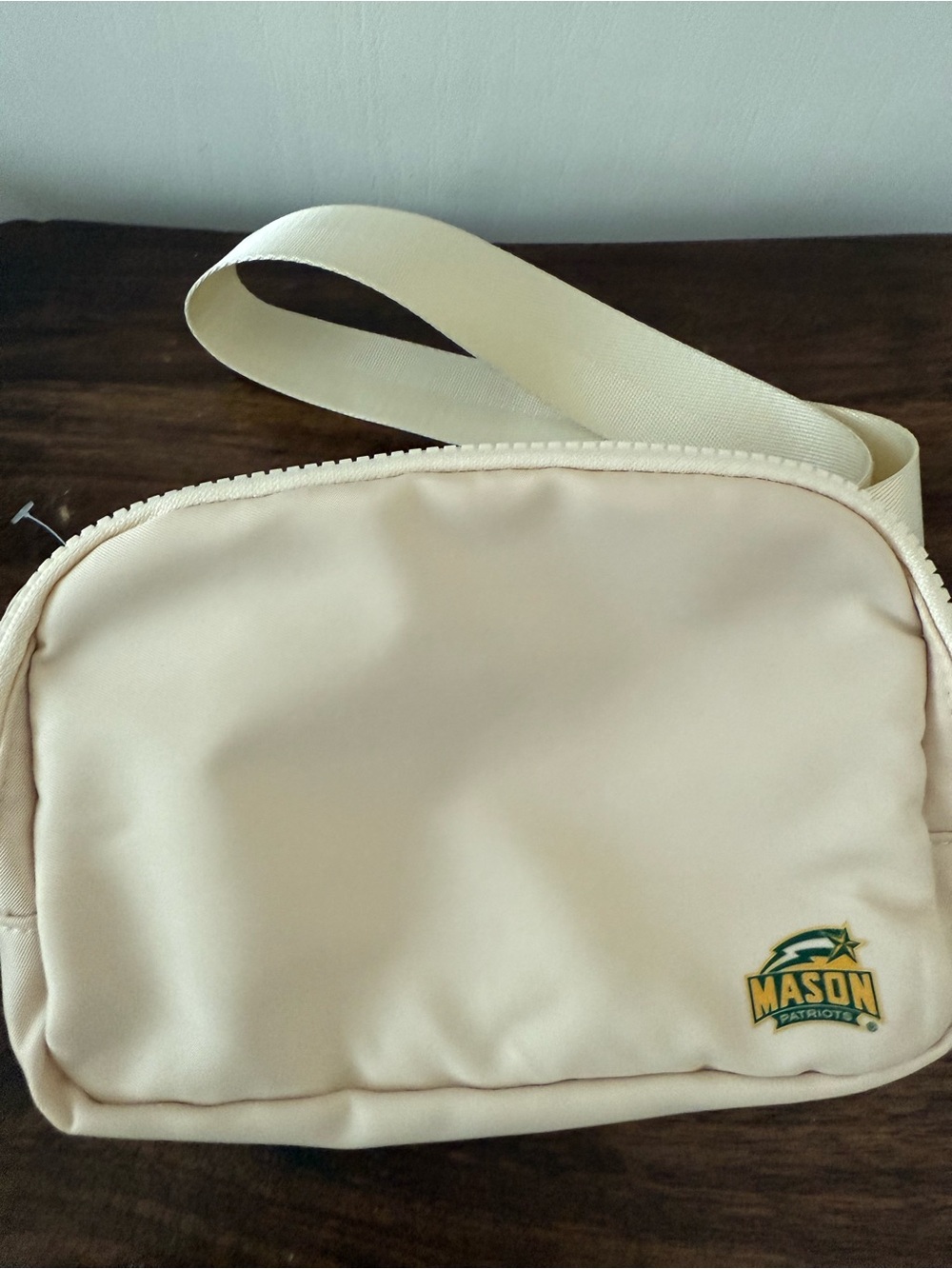 George Mason Cream Belt Bag with Mason Logo